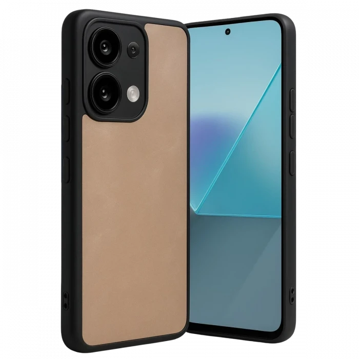Newface Xiaomi Redmi Note 13 4G Kılıf Aras Deri Kapak - Pudra