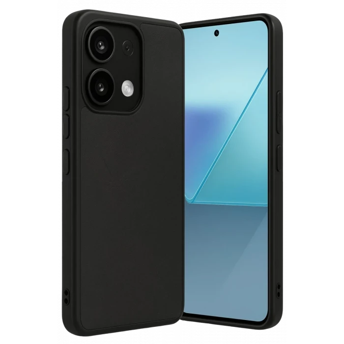 Newface Xiaomi Redmi Note 13 4G Kılıf Aras Deri Kapak - Siyah
