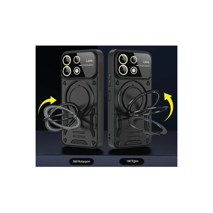 Newface Xiaomi Redmi Note 13 4G Kılıf Joy Lens Standlı Kapak - Mor