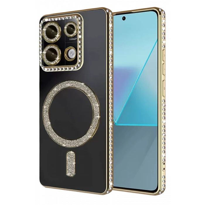Newface Xiaomi Redmi Note 13 Pro 4G Joke Simli Magneticsafe Kılıf - Gold