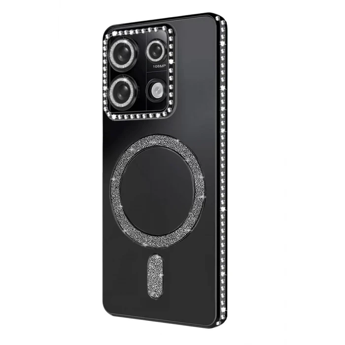 Newface Xiaomi Redmi Note 13 Pro 4G Joke Simli Magneticsafe Kılıf - Siyah