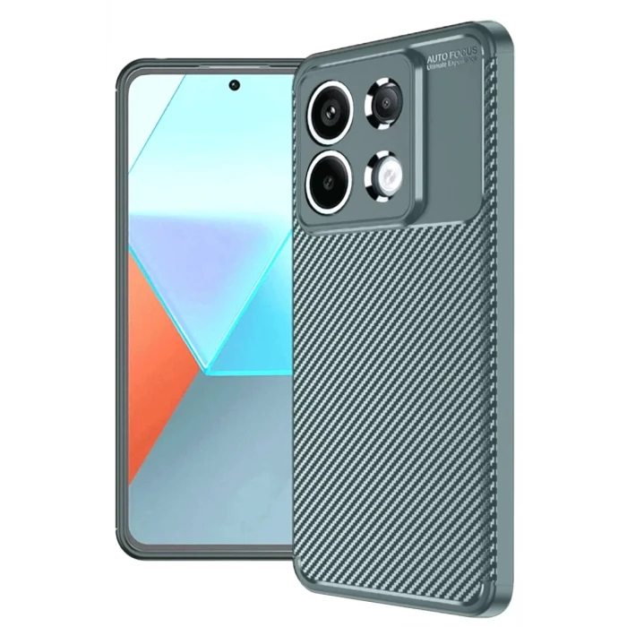 Newface Xiaomi Redmi Note 13 Pro 4G Kılıf Auto Focus Karbon Kapak - Gri