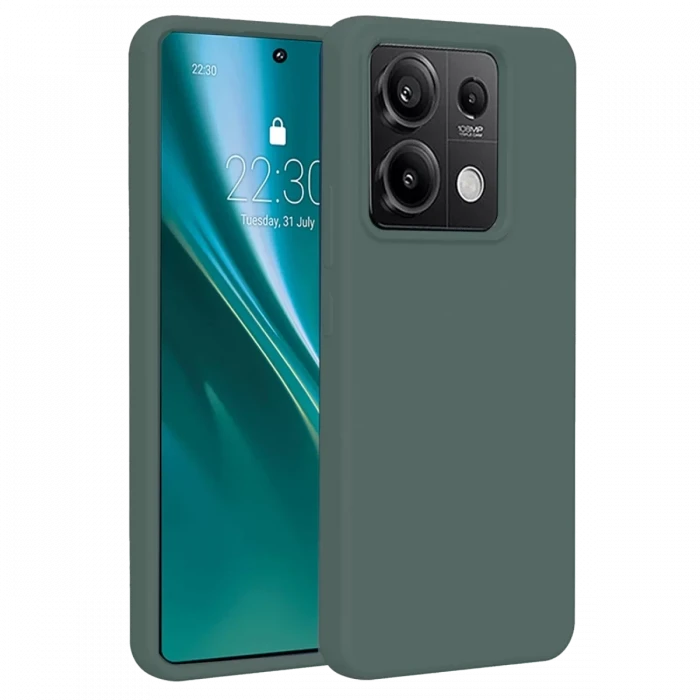 Newface Xiaomi Redmi Note 13 Pro 4G Kılıf First Silikon - Koyu Yeşil