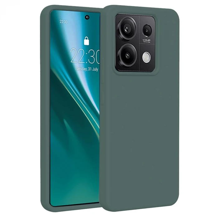Newface Xiaomi Redmi Note 13 Pro 4G Kılıf First Silikon - Koyu Yeşil