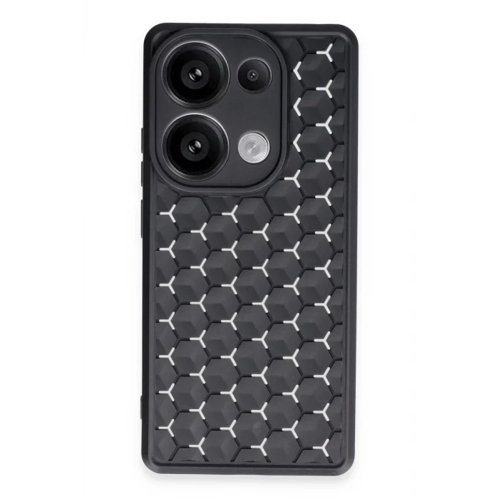 Newface Xiaomi Redmi Note 13 Pro 4G Kılıf Petek Silikon Kapak - Siyah