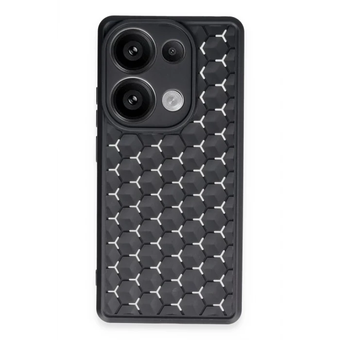 Newface Xiaomi Redmi Note 13 Pro 4G Kılıf Petek Silikon Kapak - Siyah