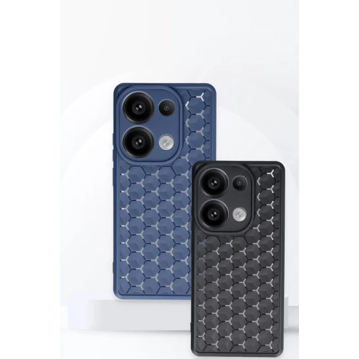 Newface Xiaomi Redmi Note 13 Pro 4G Kılıf Petek Silikon Kapak - Siyah