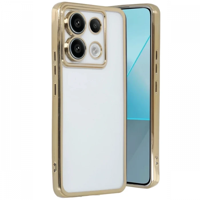 Newface Xiaomi Redmi Note 13 Pro 4G Kılıf Razer Lensli Silikon - Gold
