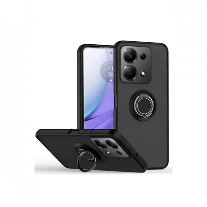 Newface Xiaomi Redmi Note 13 Pro 4G Montreal Yüzüklü Silikon Kapak - Siyah