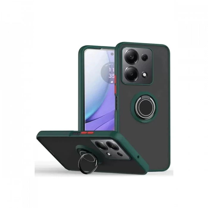 Newface Xiaomi Redmi Note 13 Pro 4G Montreal Yüzüklü Silikon Kapak - Yeşil