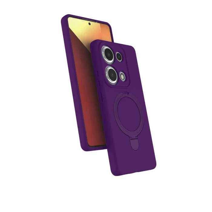 Newface Xiaomi Redmi Note 13 Pro 4G Regal Magsafe Standlı Kapak - Derin Mor