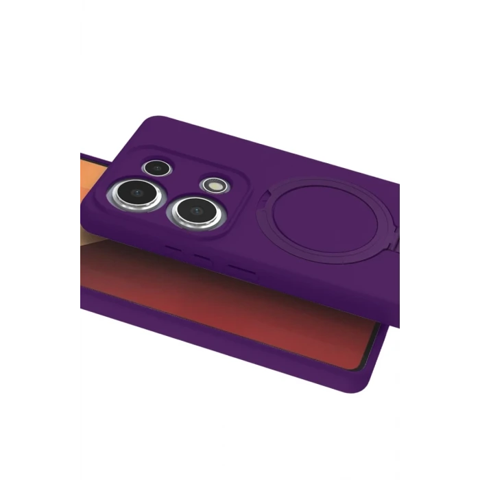 Newface Xiaomi Redmi Note 13 Pro 4G Regal Magsafe Standlı Kapak - Derin Mor