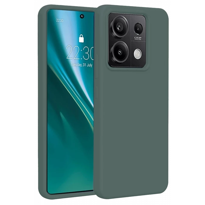Newface Xiaomi Redmi Note 13 Pro 5G Kılıf First Silikon - Koyu Yeşil