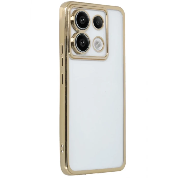 Newface Xiaomi Redmi Note 13 Pro 5G Kılıf Razer Lensli Silikon - Gold