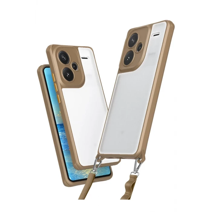 Newface Xiaomi Redmi Note 13 Pro Plus Kılıf Penta Silikon Kılıf - Çöl Titanyum