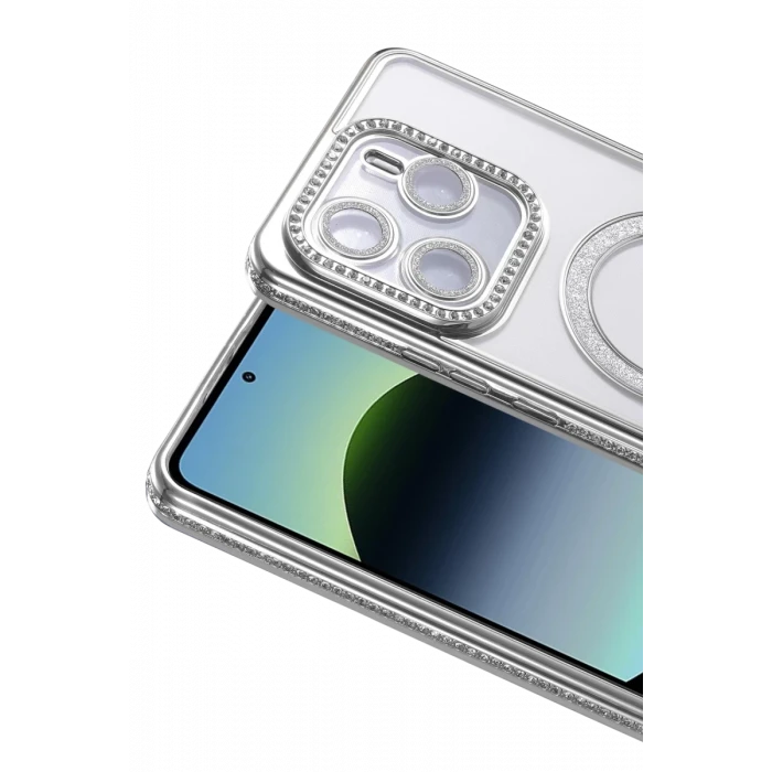 Newface Xiaomi Redmi Note 14 4G Joke Simli Magneticsafe Kılıf - Gümüş