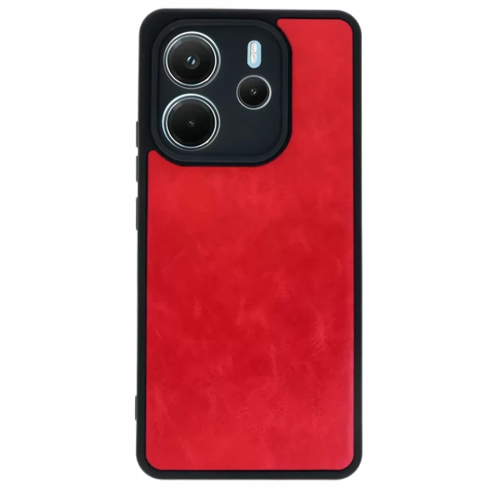 Newface Xiaomi Redmi Note 14 4G Kılıf Aras Deri Kapak - Kırmızı