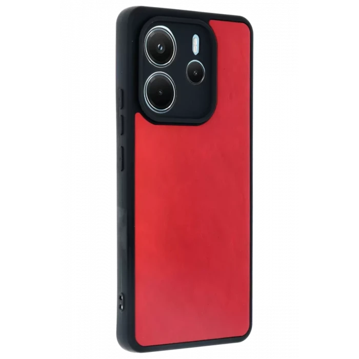 Newface Xiaomi Redmi Note 14 4G Kılıf Aras Deri Kapak - Kırmızı