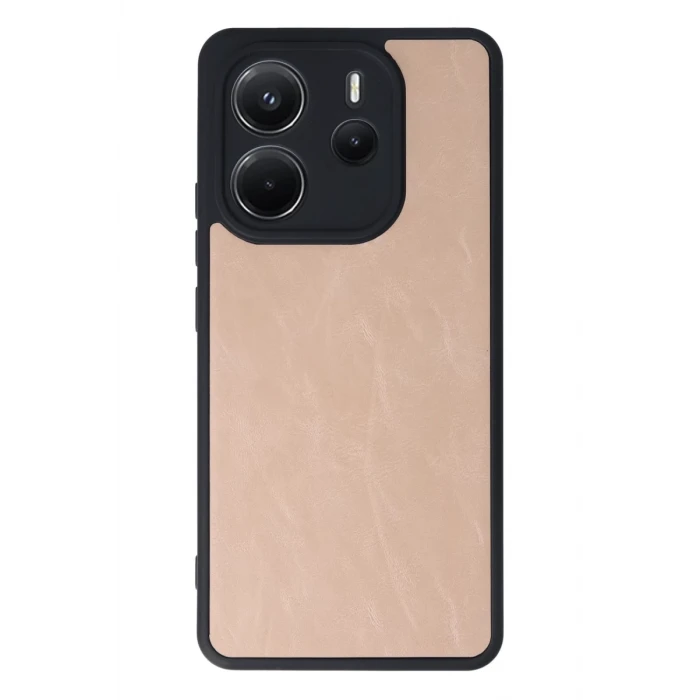 Newface Xiaomi Redmi Note 14 4G Kılıf Aras Deri Kapak - Pudra