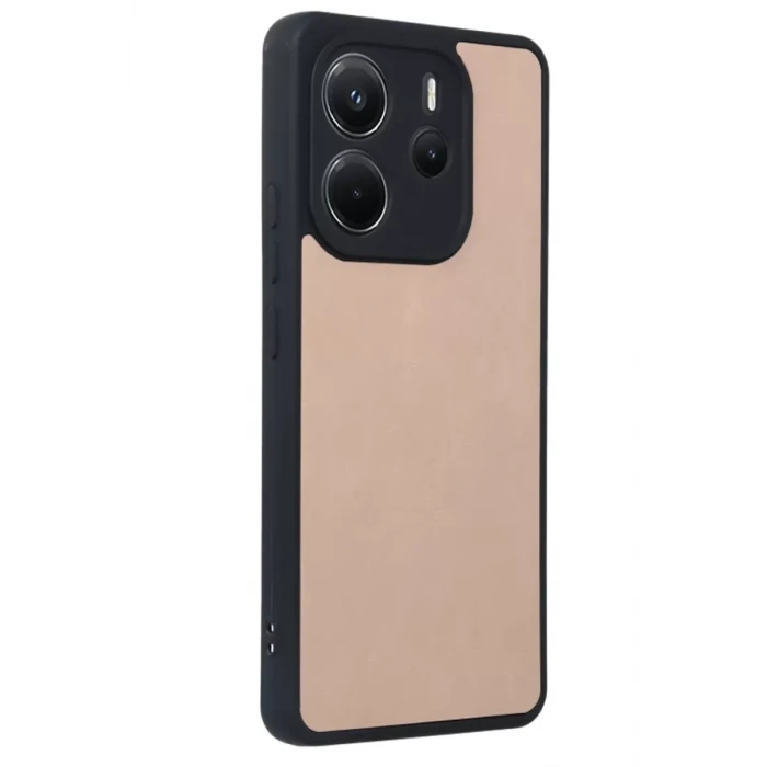 Newface Xiaomi Redmi Note 14 4G Kılıf Aras Deri Kapak - Pudra