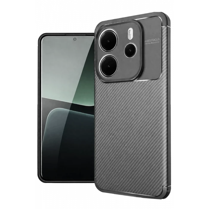Newface Xiaomi Redmi Note 14 4G Kılıf Auto Focus Karbon Kapak - Gri
