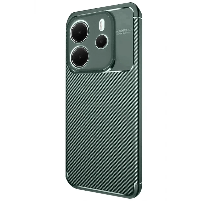 Newface Xiaomi Redmi Note 14 4G Kılıf Auto Focus Karbon Kapak - Koyu Yeşil