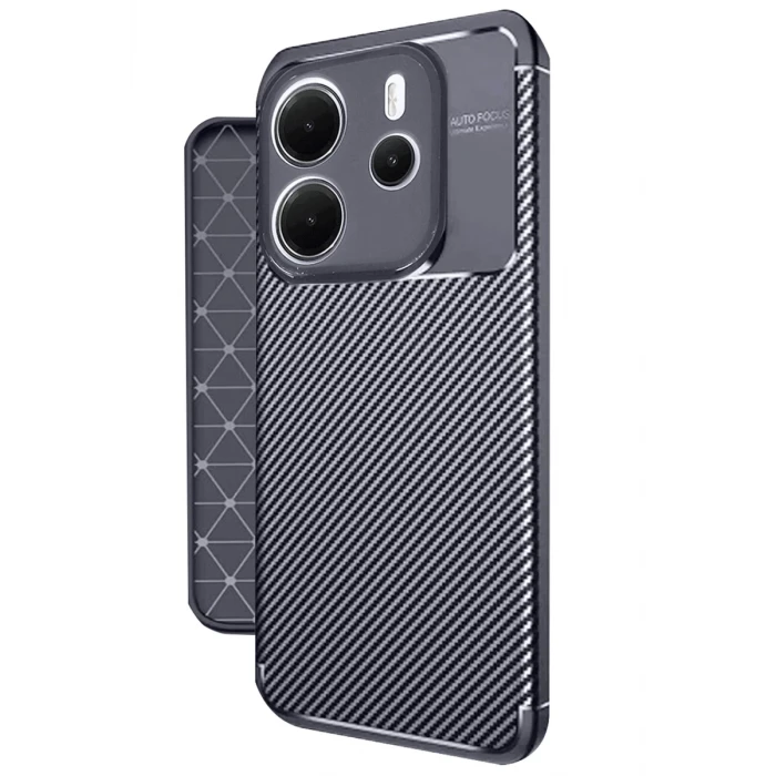 Newface Xiaomi Redmi Note 14 4G Kılıf Auto Focus Karbon Kapak - Lacivert