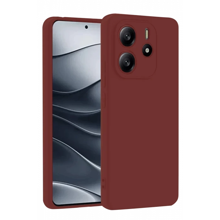 Newface Xiaomi Redmi Note 14 4G Kılıf First Silikon - Bordo