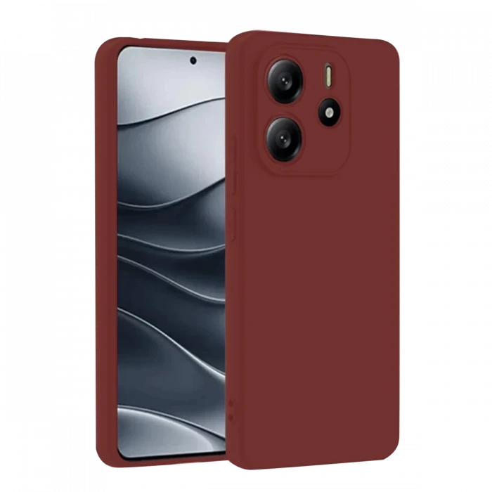 Newface Xiaomi Redmi Note 14 4G Kılıf First Silikon - Bordo