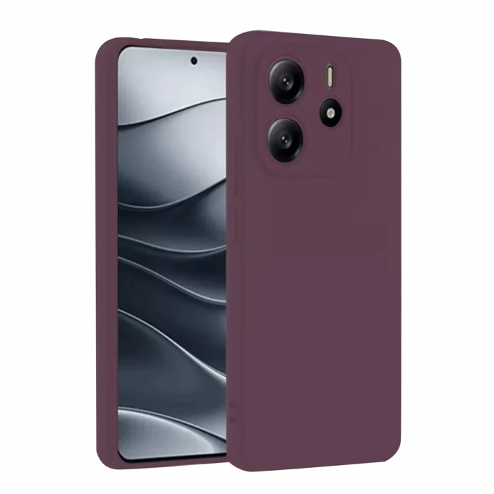 Newface Xiaomi Redmi Note 14 4G Kılıf First Silikon - Mürdüm