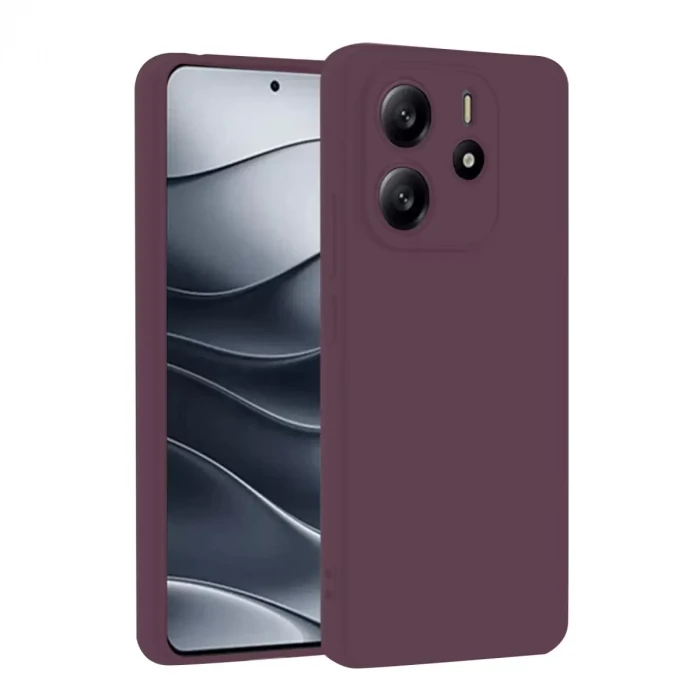 Newface Xiaomi Redmi Note 14 4G Kılıf First Silikon - Mürdüm