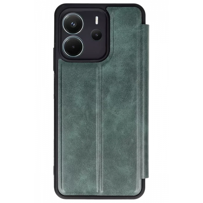 Newface Xiaomi Redmi Note 14 4G Kılıf Flip Cover - Koyu Yeşil