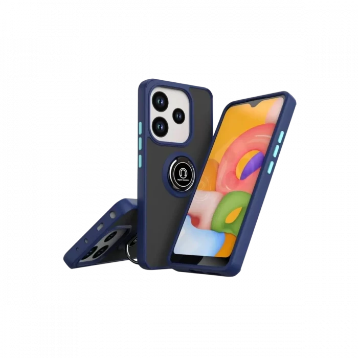 Newface Xiaomi Redmi Note 14 4G Montreal Yüzüklü Silikon Kapak - Lacivert
