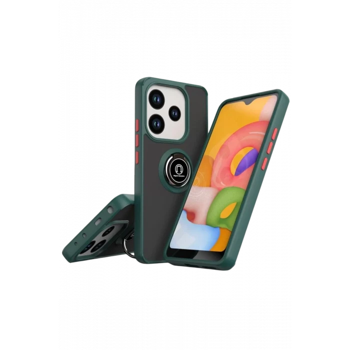 Newface Xiaomi Redmi Note 14 4G Montreal Yüzüklü Silikon Kapak - Yeşil