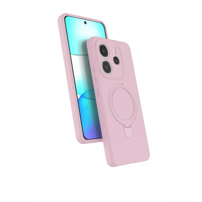 Newface Xiaomi Redmi Note 14 4G Regal Magsafe Standlı Kapak - Açık Pembe