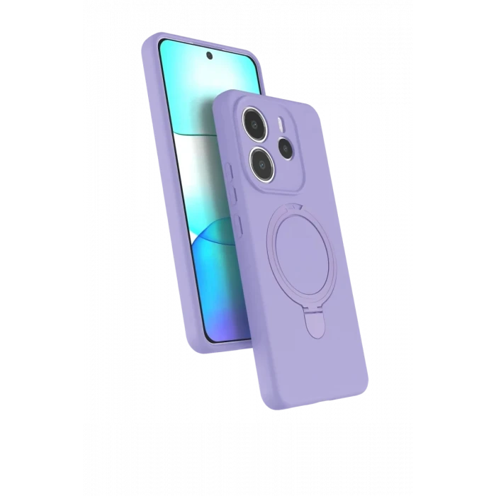 Newface Xiaomi Redmi Note 14 4G Regal Magsafe Standlı Kapak - Lila