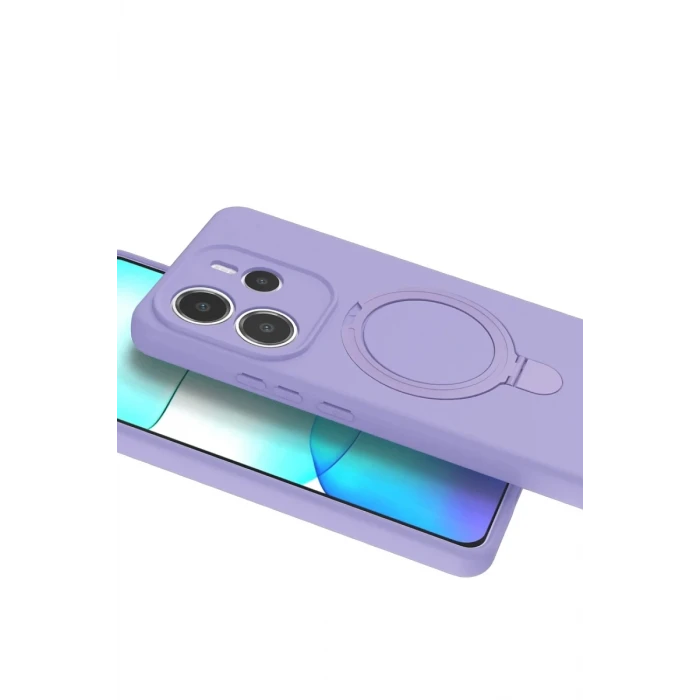 Newface Xiaomi Redmi Note 14 4G Regal Magsafe Standlı Kapak - Lila
