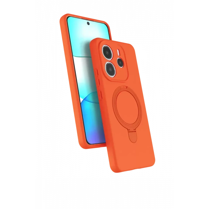 Newface Xiaomi Redmi Note 14 4G Regal Magsafe Standlı Kapak - Turuncu