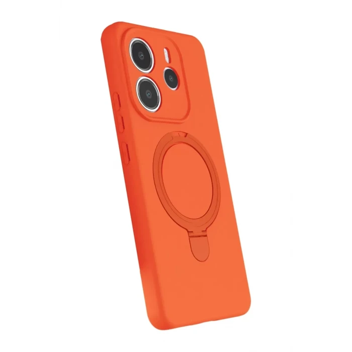Newface Xiaomi Redmi Note 14 4G Regal Magsafe Standlı Kapak - Turuncu
