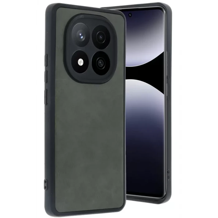 Newface Xiaomi Redmi Note 14 Pro 4G Kılıf Aras Deri Kapak - Koyu Yeşil