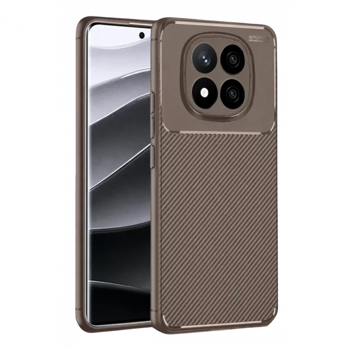 Newface Xiaomi Redmi Note 14 Pro 4G Kılıf Auto Focus Karbon Kapak - Gri