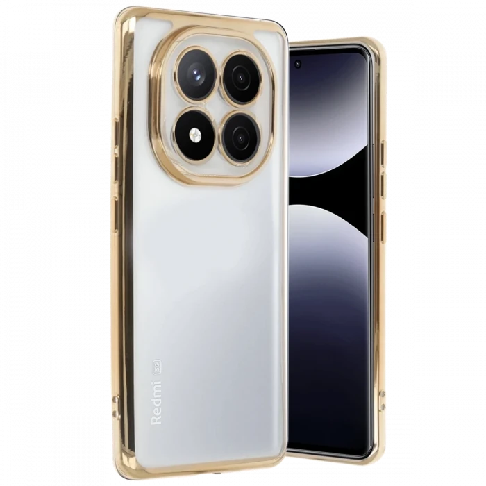 Newface Xiaomi Redmi Note 14 Pro 4G Kılıf Razer Lensli Silikon - Gold