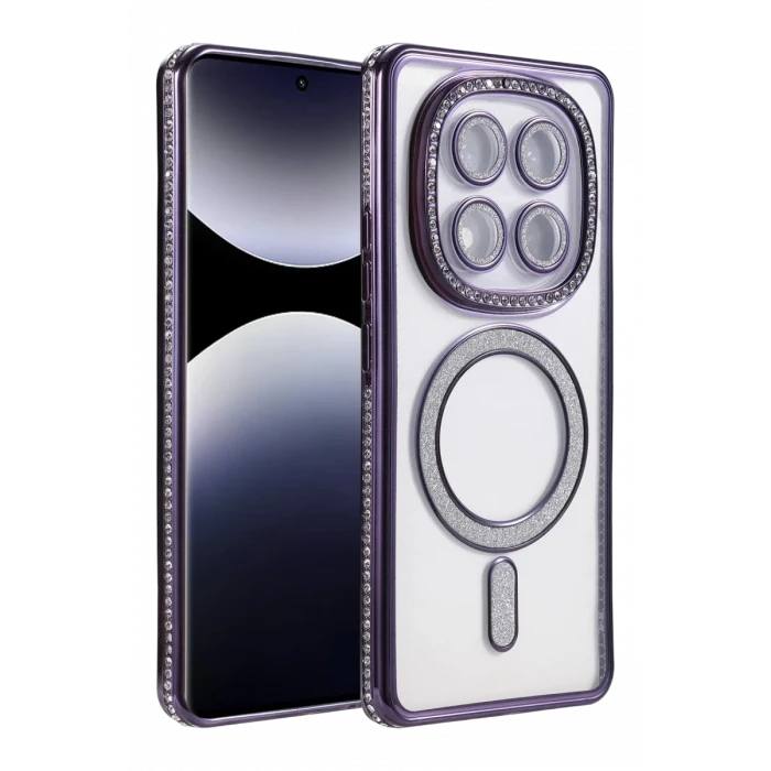 Newface Xiaomi Redmi Note 14 Pro 5G Joke Simli Magneticsafe Kılıf - Derin Mor