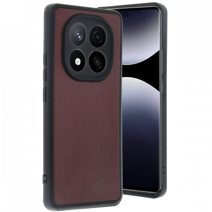 Newface Xiaomi Redmi Note 14 Pro 5G Kılıf Aras Deri Kapak - Bordo