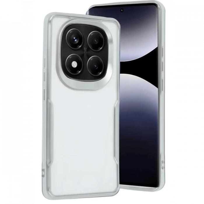 Newface Xiaomi Redmi Note 14 Pro 5G Kılıf Boyi Silikon Kapak - Gümüş