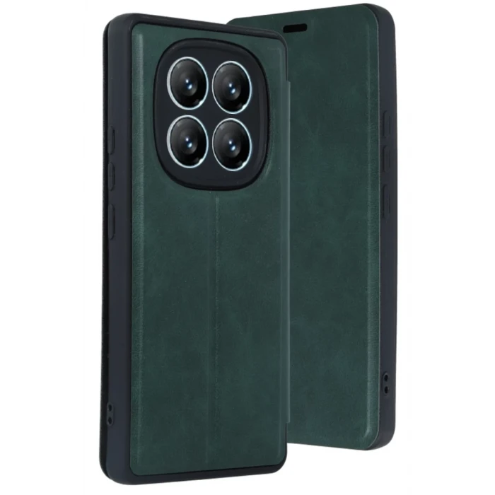 Newface Xiaomi Redmi Note 14 Pro 5G Kılıf Flip Cover - Koyu Yeşil