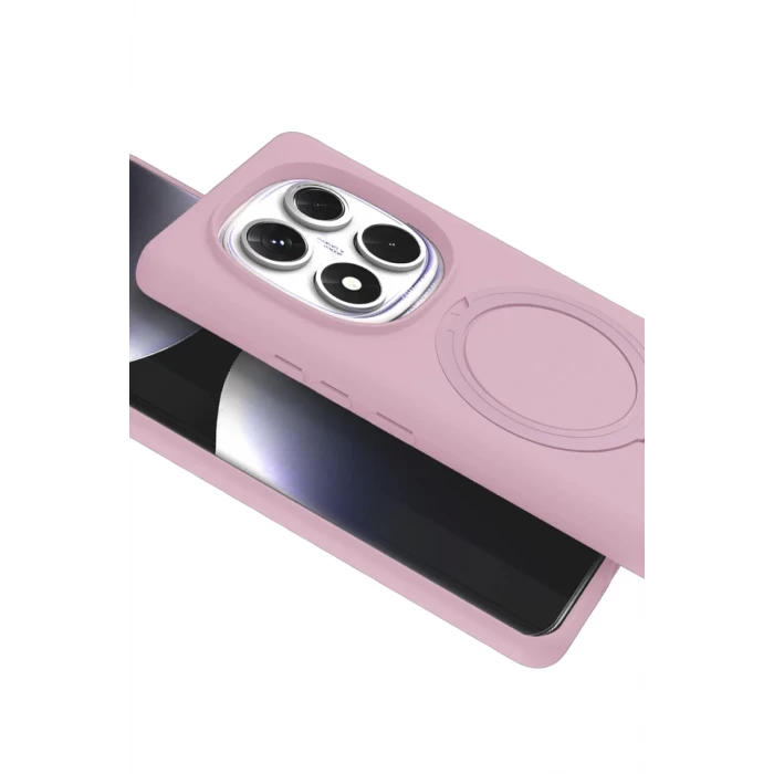 Newface Xiaomi Redmi Note 14 Pro 5G Regal Magsafe Standlı Kapak - Açık Pembe