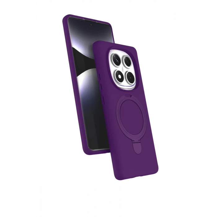 Newface Xiaomi Redmi Note 14 Pro 5G Regal Magsafe Standlı Kapak - Derin Mor