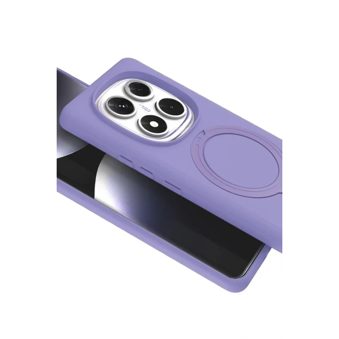 Newface Xiaomi Redmi Note 14 Pro 5G Regal Magsafe Standlı Kapak - Lila