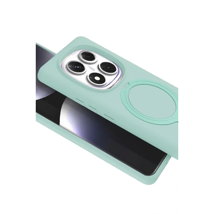 Newface Xiaomi Redmi Note 14 Pro 5G Regal Magsafe Standlı Kapak - Su Yeşili